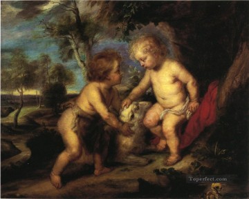  impressionniste - L’Enfant Jésus et l’Enfant Saint Jean d’après Rubens Impressionniste Théodore Clement Steele